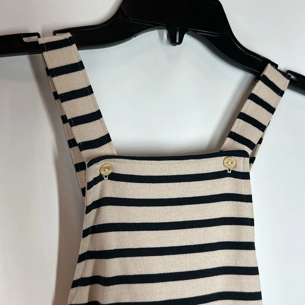 H&M HM | NWT Premium Baby Exclusive 2-3 Y Overalls Striper Navy‎ Cream Jumper